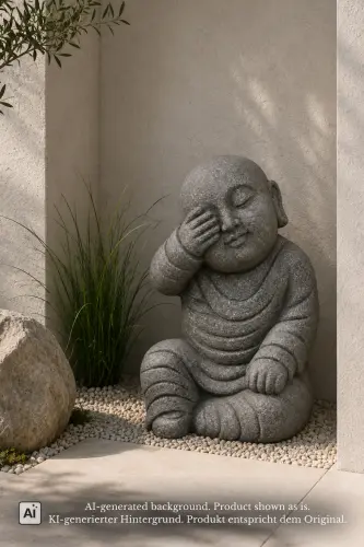 Product image of the product “Seated Monk with Tilted Head, 60 cm Height, Natural Stone ”
